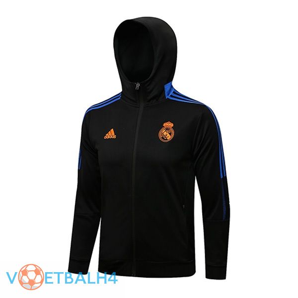 Real Madrid trainingsjack Hoodie zwart 2021/2022