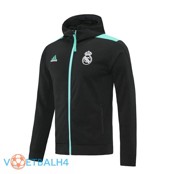 Real Madrid trainingsjack Hoodie zwart 2021/2022