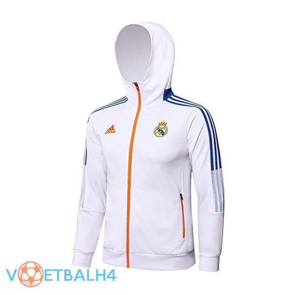 Real Madrid trainingsjack Hoodie wit 2021/2022