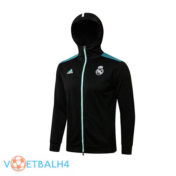 Real Madrid trainingsjack Hoodie zwart 2021/2022