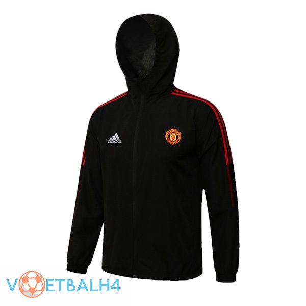 Manchester United trainingsjack Hoodie zwart 2021/2022