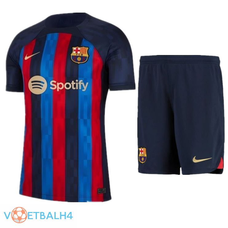 FC Barcelona voetbal jersey thuis + korte broek Bleu 2022/2023