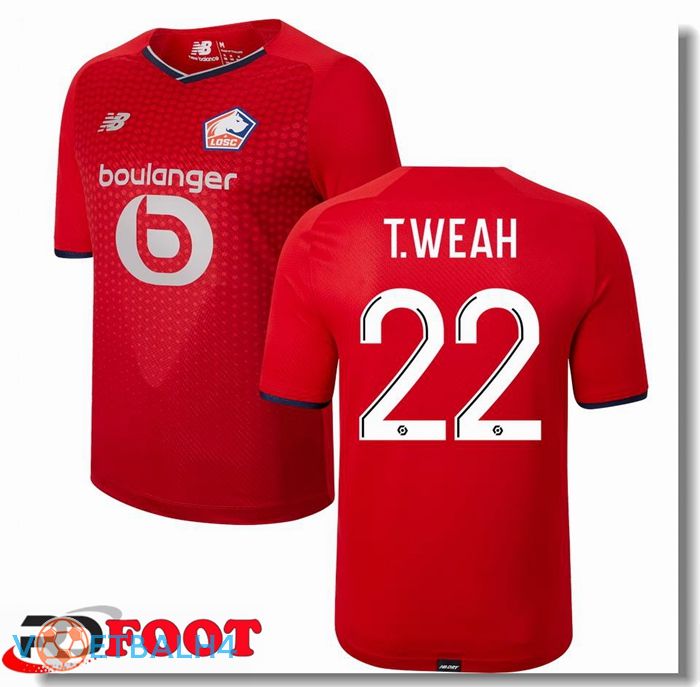 Lille LOSC (T.WEAH 22) thuis jersey rood 2021/2022