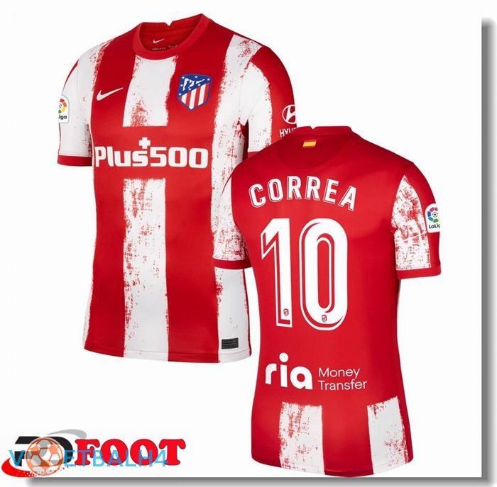 Atletico Madrid (CORREA 10) thuis jersey rood/wit 2021/2022