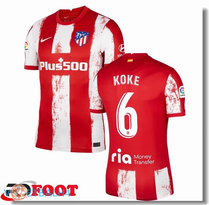 Atletico Madrid (KOKE 6) thuis jersey rood/wit 2021/2022