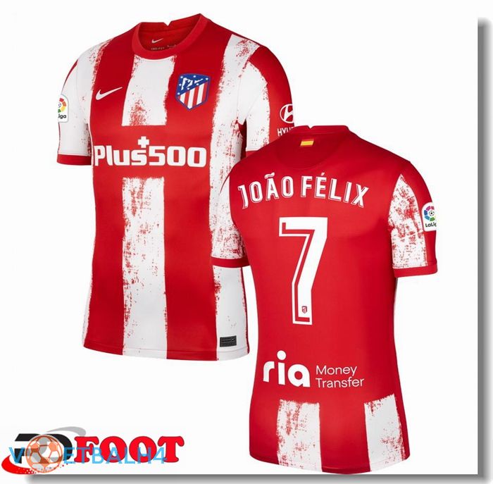 Atletico Madrid (JOAO FELIX 7) thuis jersey rood/wit 2021/2022