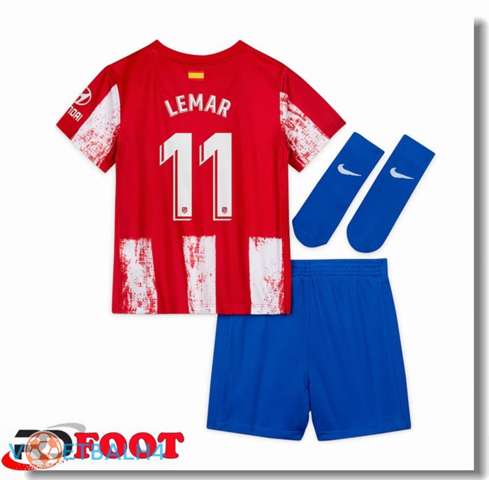 Atletico Madrid (LEMAR 11) kinderen thuis jersey rood/wit 2021/2022