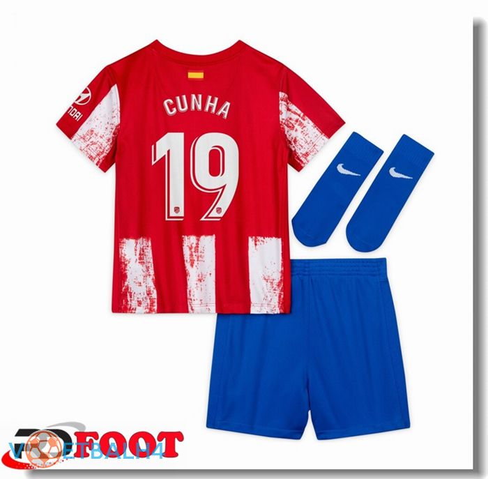 Atletico Madrid (Cunha 19) kinderen thuis jersey rood/wit 2021/2022