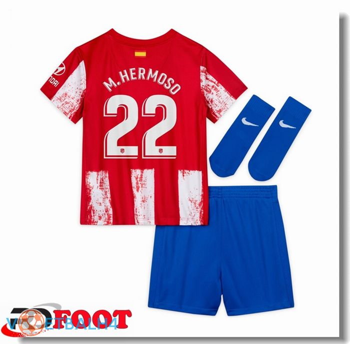 Atletico Madrid (Hermoso 22) kinderen thuis jersey rood/wit 2021/2022