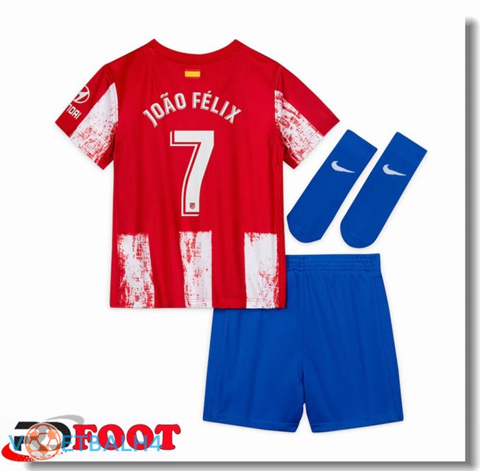 Atletico Madrid (JOAO FELIX 7) kinderen thuis jersey rood/wit 2021/2022