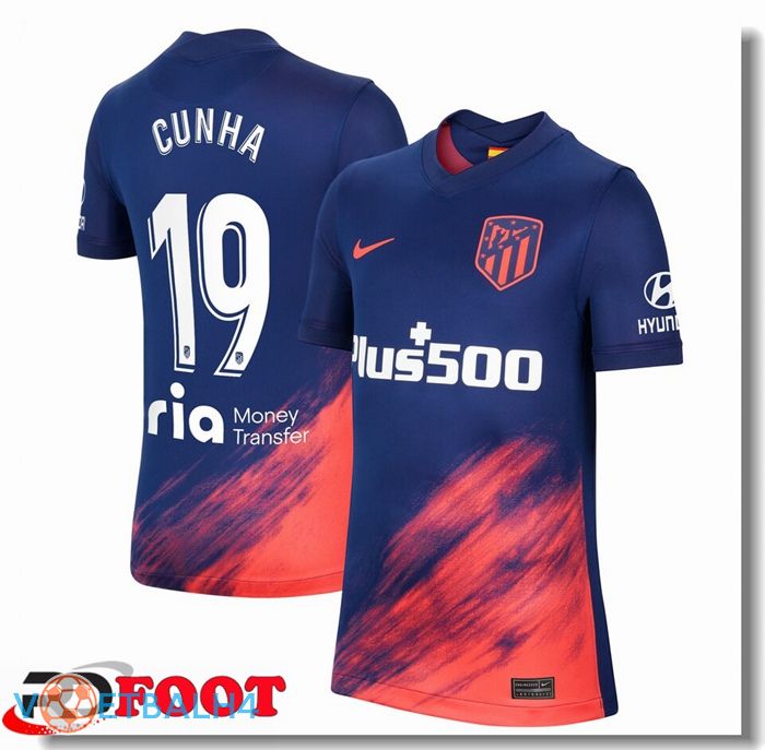 Atletico Madrid (Cunha 19) uit jersey blauw Marine 2021/2022