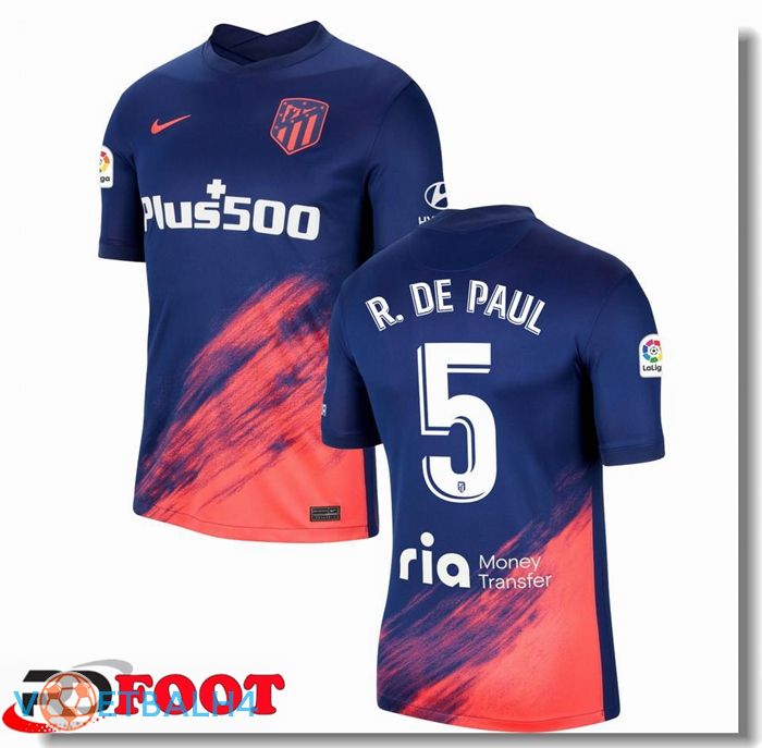 Atletico Madrid (R. DE PAUL 5) uit jersey blauw Marine 2021/2022