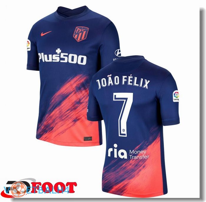 Atletico Madrid (JOAO FELIX 7) uit jersey blauw Marine 2021/2022