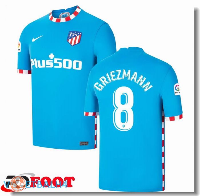 Atletico Madrid (GRIEZMANN 8) derde jersey blauw 2021/2022