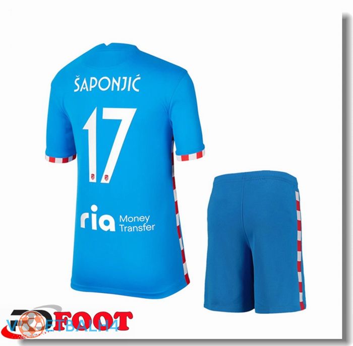 Atletico Madrid (Šaponjic 17) kinderen derde jersey blauw 2021/2022