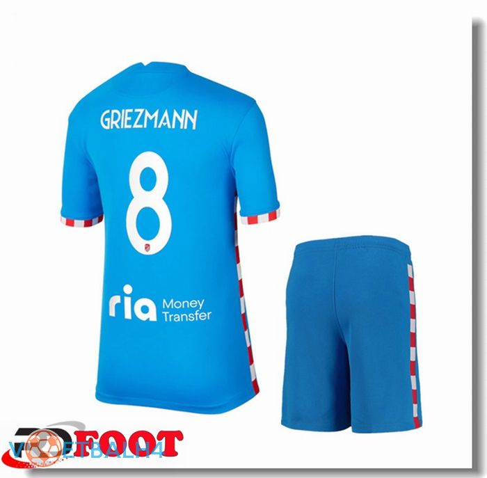 Atletico Madrid (GRIEZMANN 8) kinderen derde jersey blauw 2021/2022