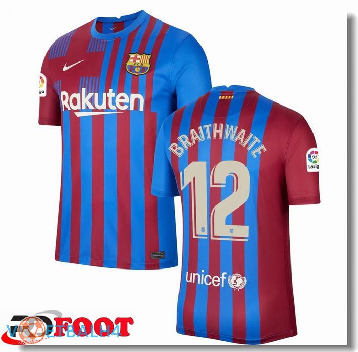 FC Barcelona (BRAITHWAITE 12) thuis jersey rood/blauw 2021/2022