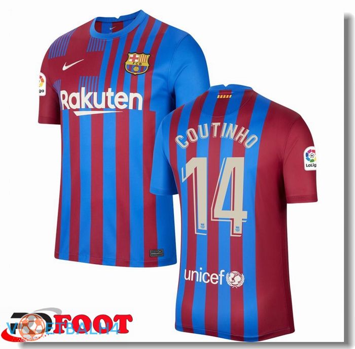 FC Barcelona (COUTINHO 14) thuis jersey rood/blauw 2021/2022