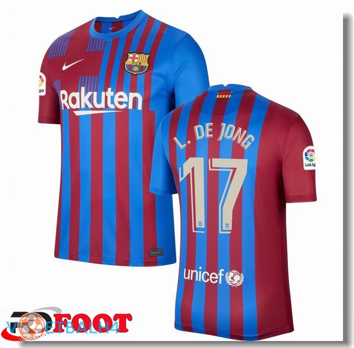 FC Barcelona (L.DE JONG 17) thuis jersey rood/blauw 2021/2022