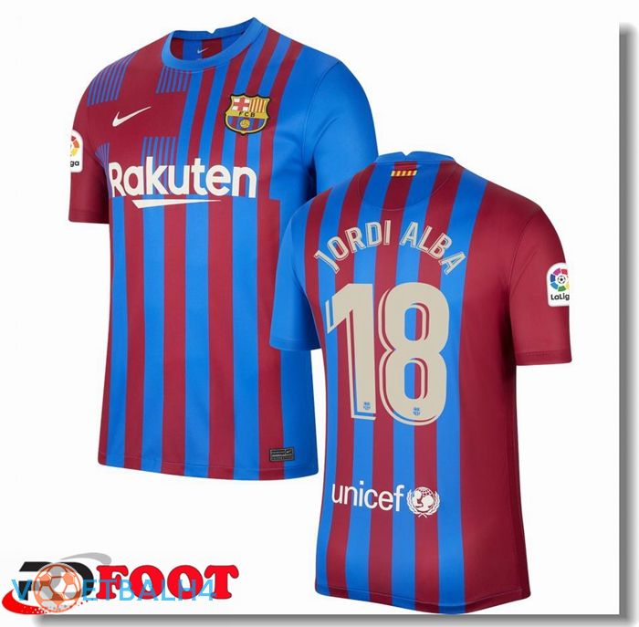 FC Barcelona (JORDI ALBA 18) thuis jersey rood/blauw 2021/2022