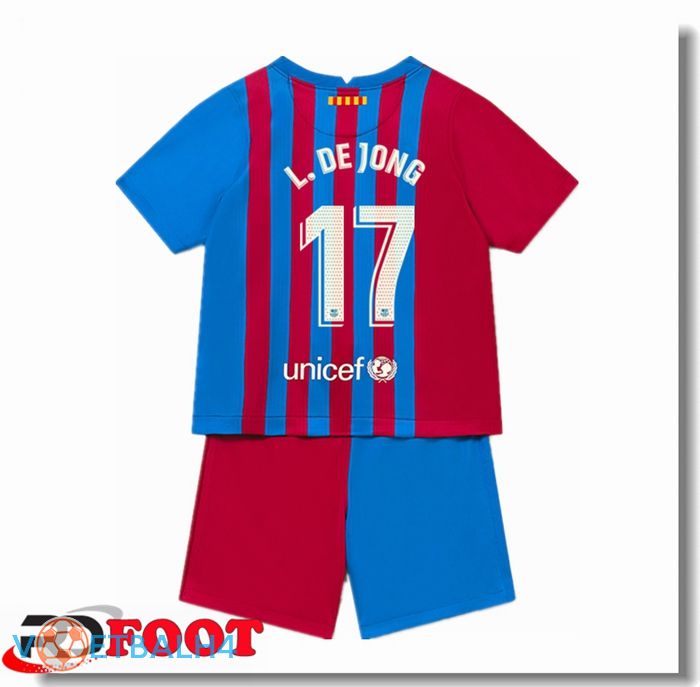 FC Barcelona (L.DE JONG 17) kinderen thuis jersey rood/blauw 2021/2022