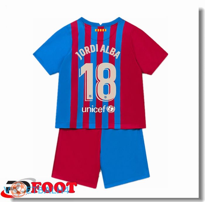 FC Barcelona (JORDI ALBA 18) kinderen thuis jersey rood/blauw 2021/2022