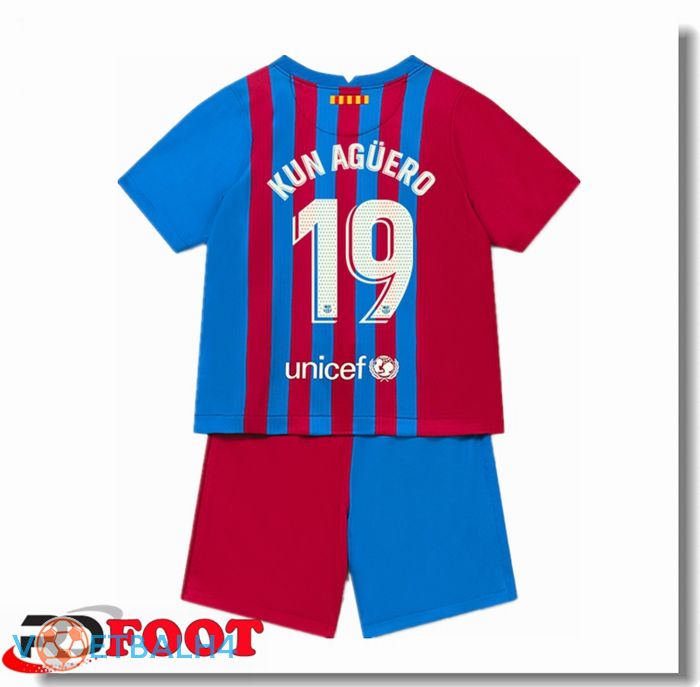 FC Barcelona (KUN AGUERO 19) kinderen thuis jersey rood/blauw 2021/2022