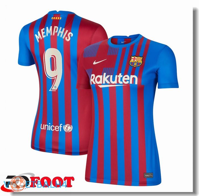 FC Barcelona (MEMPHIS 9) Dames thuis jersey rood/blauw 2021/2022