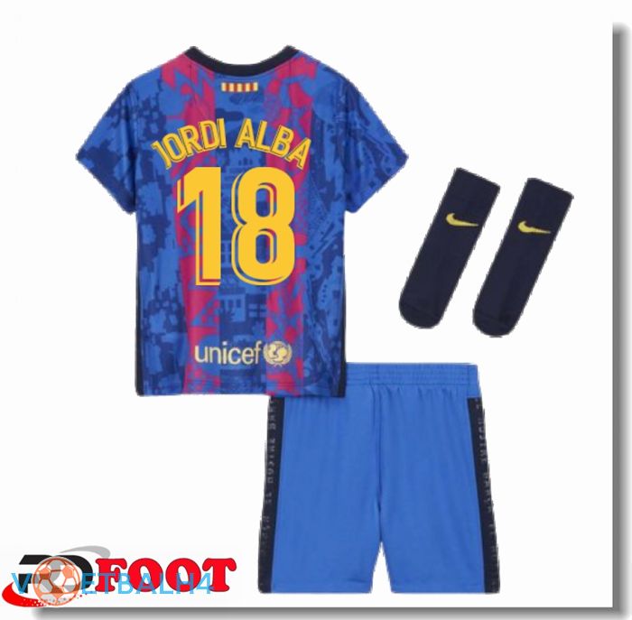 FC Barcelona (JORDI ALBA 18) kinderen derde jersey 2021/2022