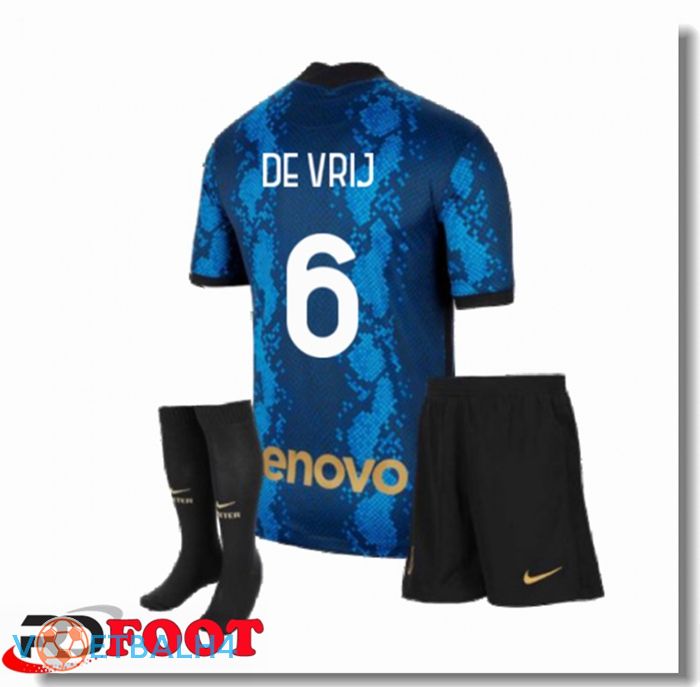 Inter Milan（DE VRIJ 6）kinderen thuis jersey blauw 2021/2022