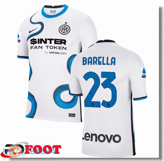 Inter Milan（BARELLA 23）uit jersey wit 2021/2022