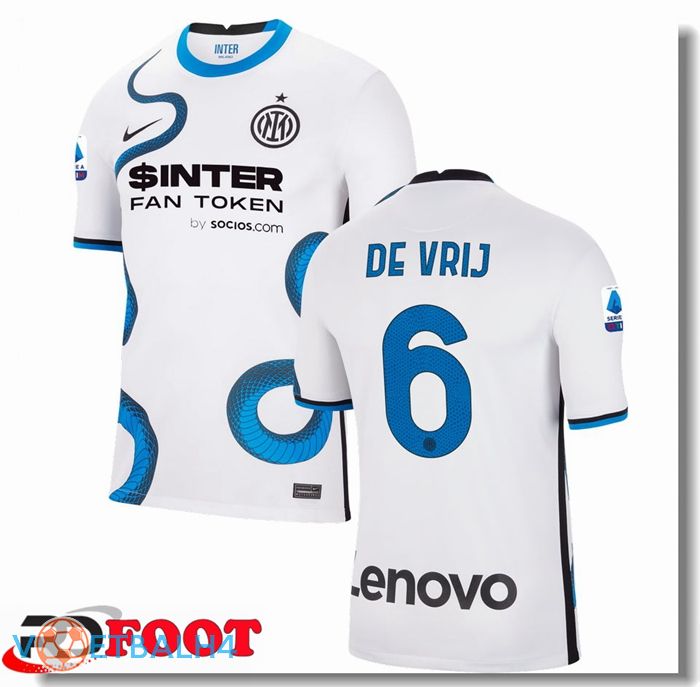 Inter Milan（DE VRIJ 6）uit jersey wit 2021/2022