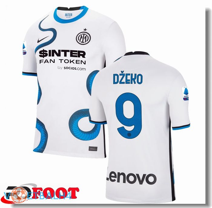 Inter Milan（DZEKO 9）uit jersey wit 2021/2022