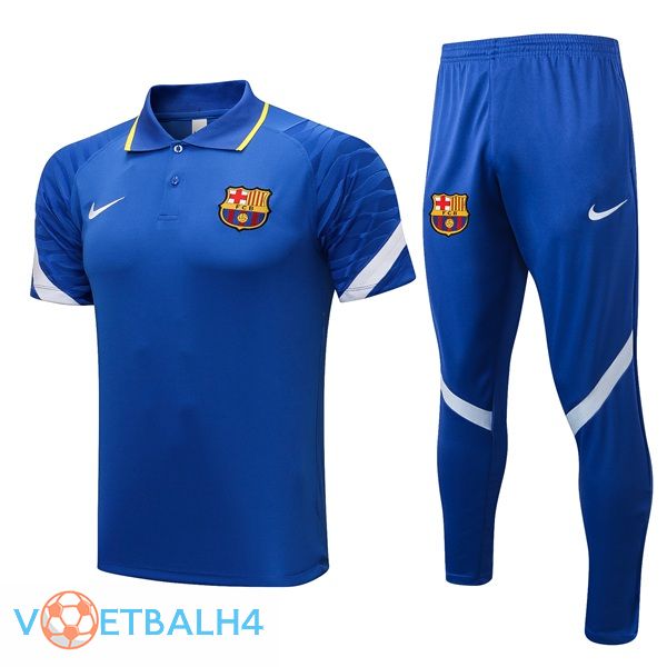 FC Barcelona Polo Shirt + broek blauw 2021/2022