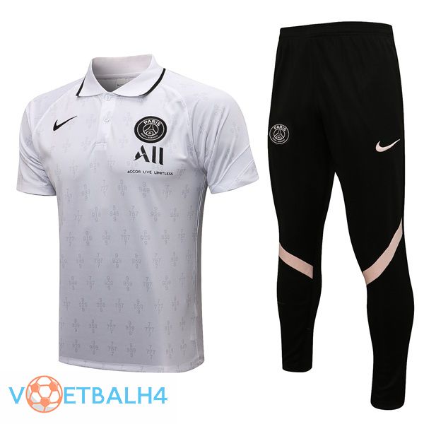 Paris PSG Polo Shirt + broek wit 2021/2022