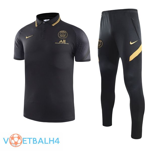 Paris PSG Polo Shirt + broek zwart 2021/2022