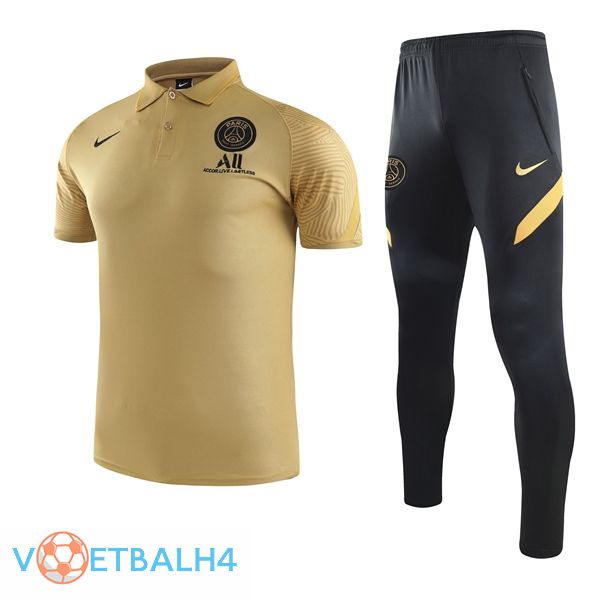 Paris PSG Polo Shirt + broek geel 2021/2022