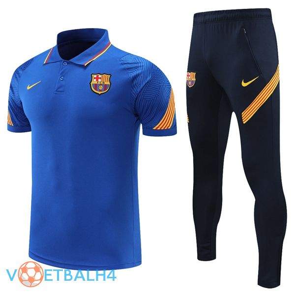 FC Barcelona Polo Shirt + broek blauw 2021/2022