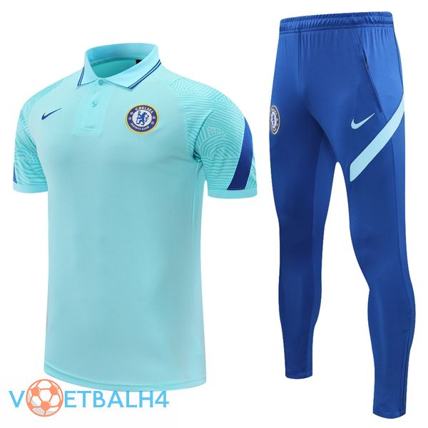 FC Chelsea Polo Shirt + broek blauw 2021/2022