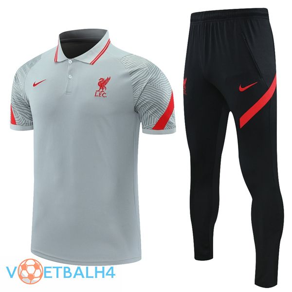 FC Liverpool Polo Shirt + broek grijs 2021/2022