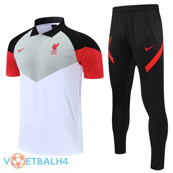 FC Liverpool Polo Shirt + broek wit grijs rood 2021/2022