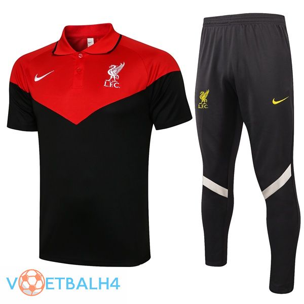 FC Liverpool Polo Shirt + broek zwart rood 2021/2022