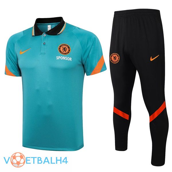 FC Chelsea Polo Shirt + broek blauw 2021/2022