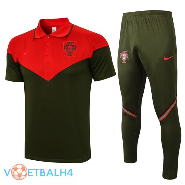 Portugal Polo Shirt + broek rood groente 2021/2022