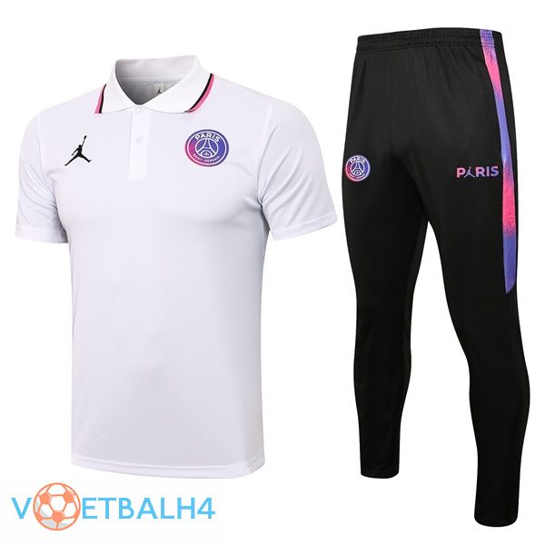 Paris PSG Polo Shirt + broek wit 2021/2022