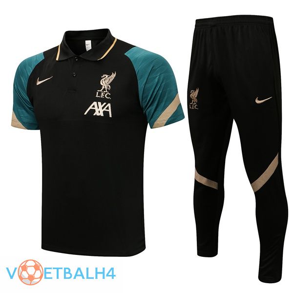 FC Liverpool Polo Shirt + broek zwart 2021/2022