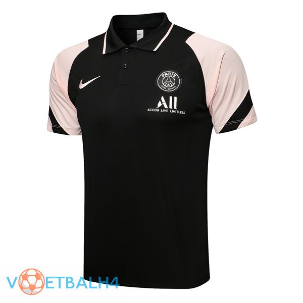 Paris PSG Polo Shirt zwart Rose 2021/2022