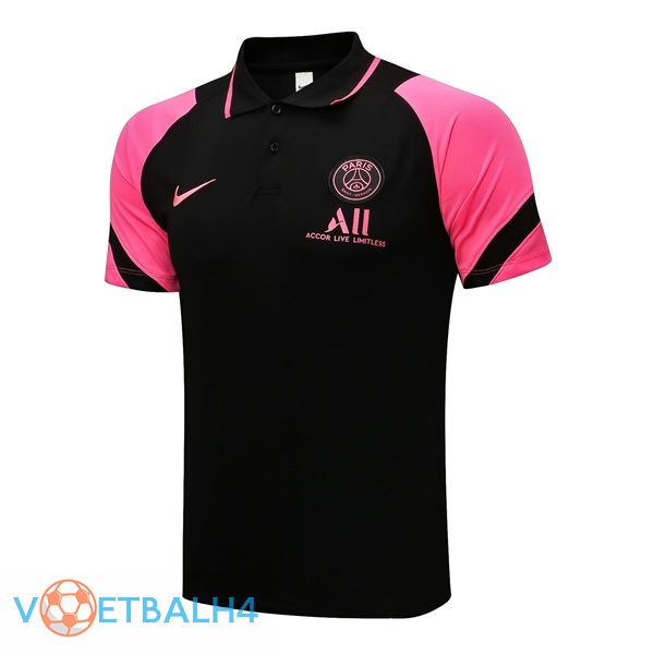 Paris PSG Polo Shirt zwart Rose 2021/2022