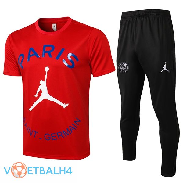 Paris PSG Jordan Training T Shirt + broek rood 2021/2022