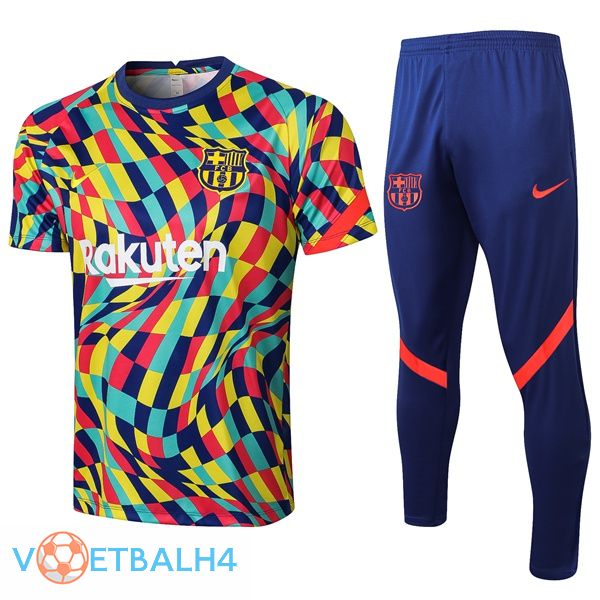 FC Barcelona Training T Shirt + broek geel blauw 2021/2022